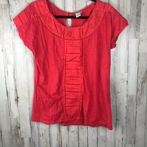 Lucky Brand High Low Crop Sleeve Top Size XL